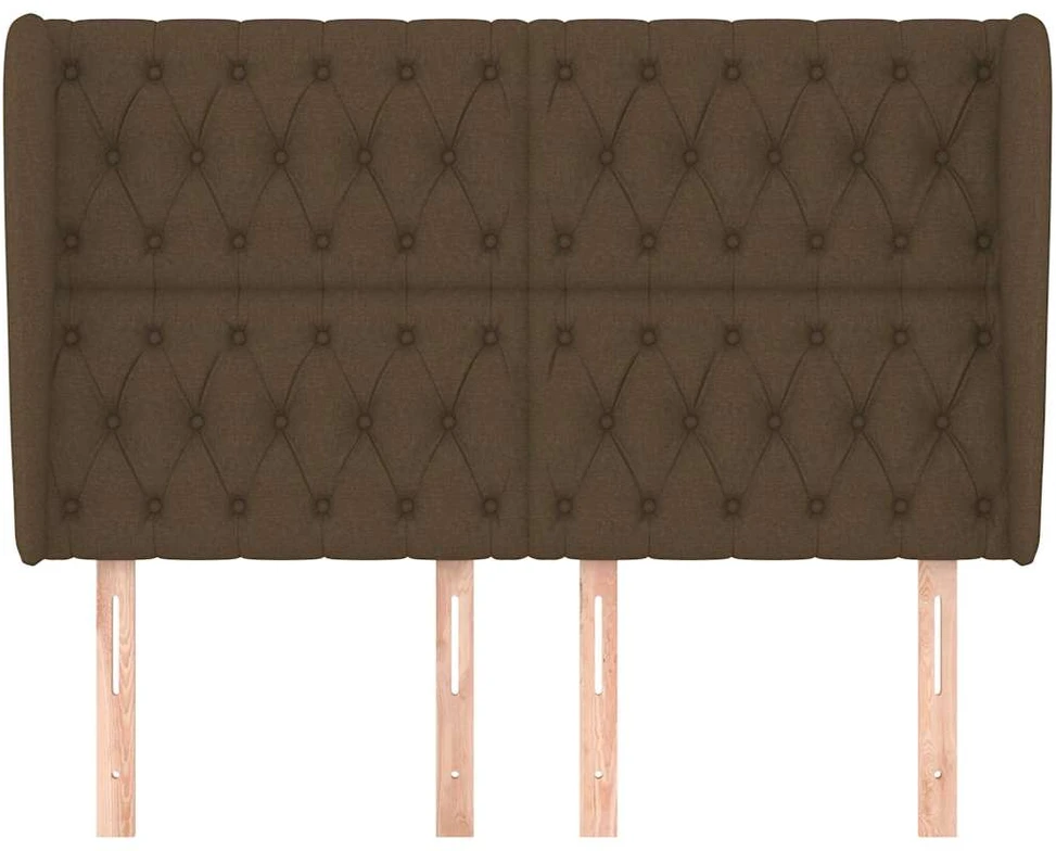 Galvūgalis su auselėmis, rudas, 147x23x118/128cm, audinys