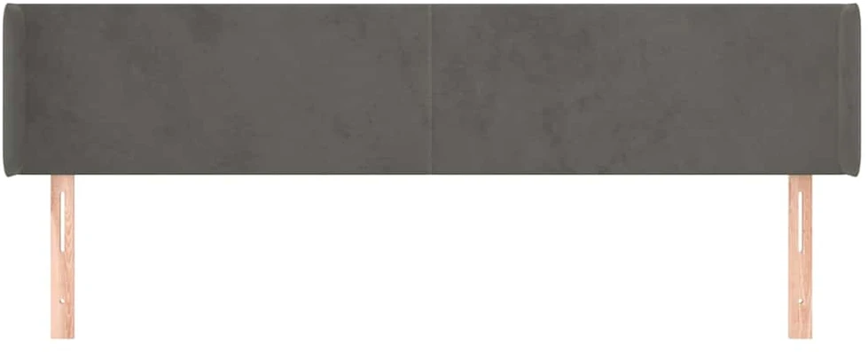 Galvūgalis su auselėmis, tamsiai pilkos,203x16x78/88cm, aksomas