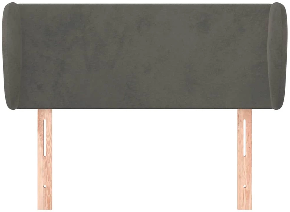 Galvūgalis su auselėmis, tamsiai pilkos,83x23x78/88cm, aksomas