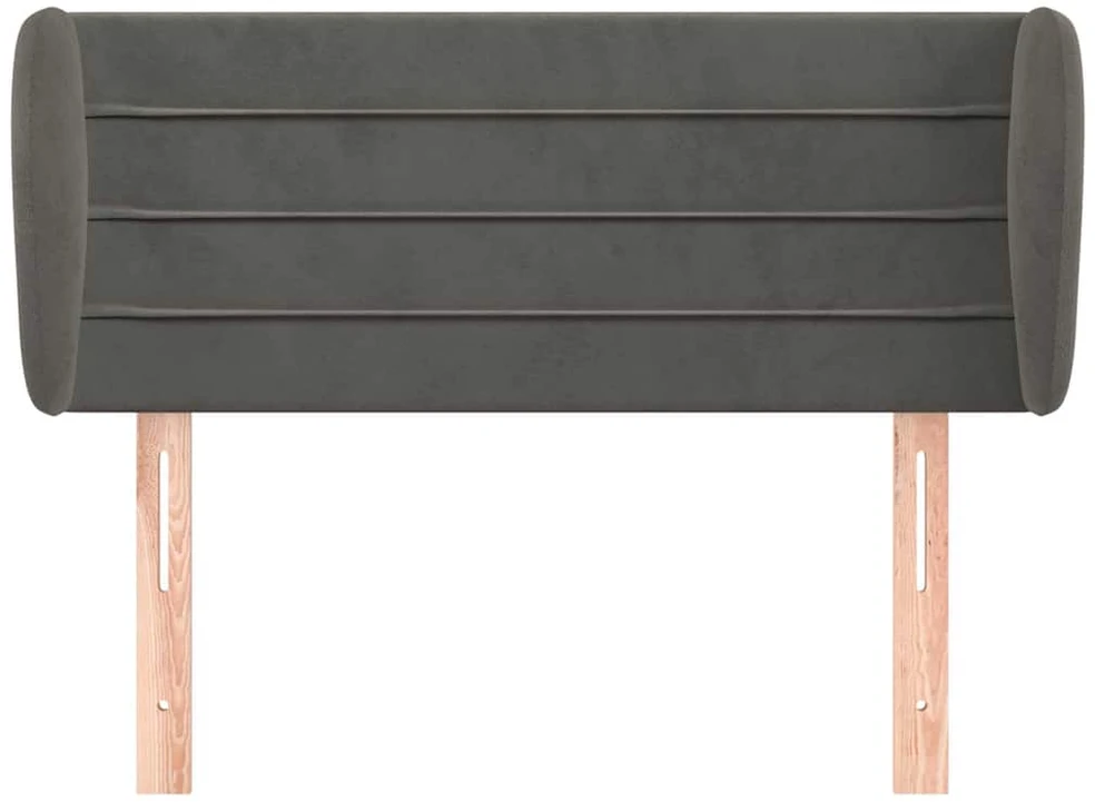 Galvūgalis su auselėmis, tamsiai pilkos,93x23x78/88cm, aksomas
