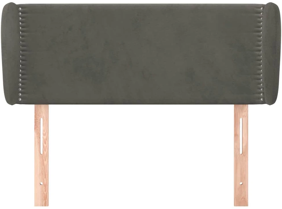 Galvūgalis su auselėmis, tamsiai pilkos,93x23x78/88cm, aksomas