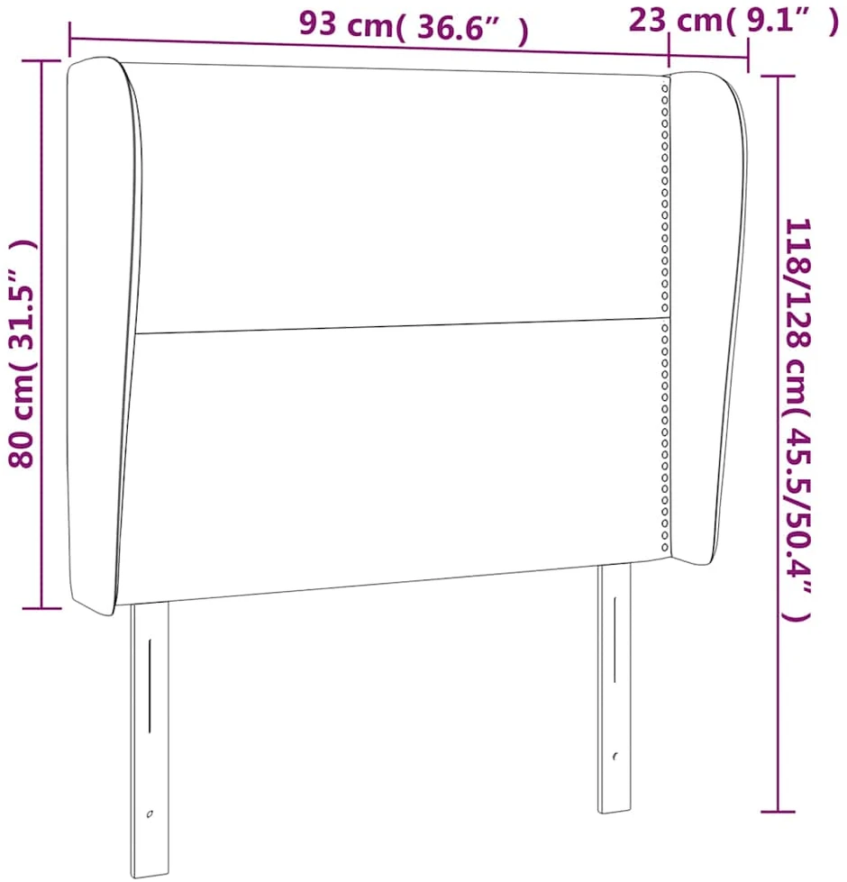Galvūgalis su auselėmis, tamsiai žalia, 93x23x118/128cm,aksomas