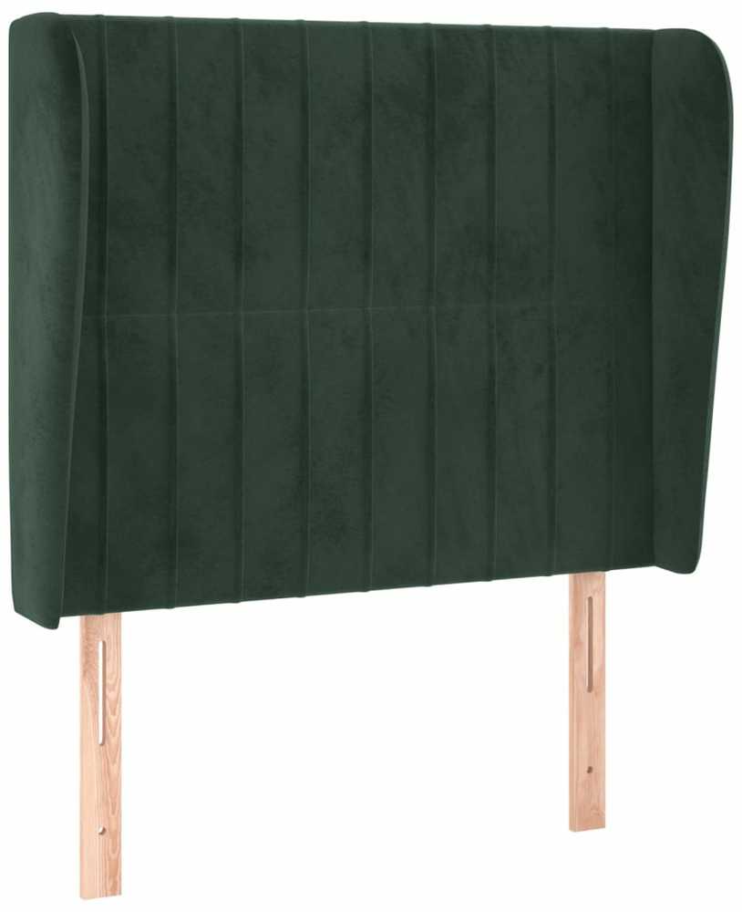 Galvūgalis su auselėmis, tamsiai žalia,103x23x118/128cm,aksomas