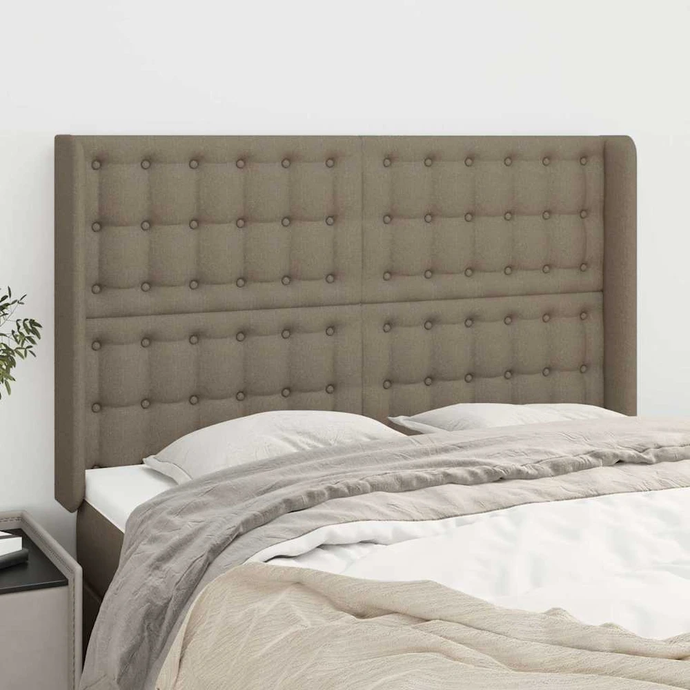 Galvūgalis su auselėmis, taupe, 147x16x118/128cm, audinys