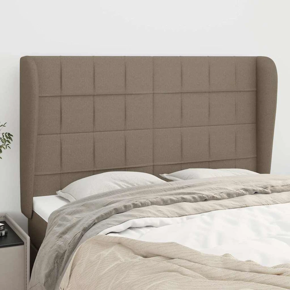 Galvūgalis su auselėmis, taupe, 147x23x118/128cm, audinys