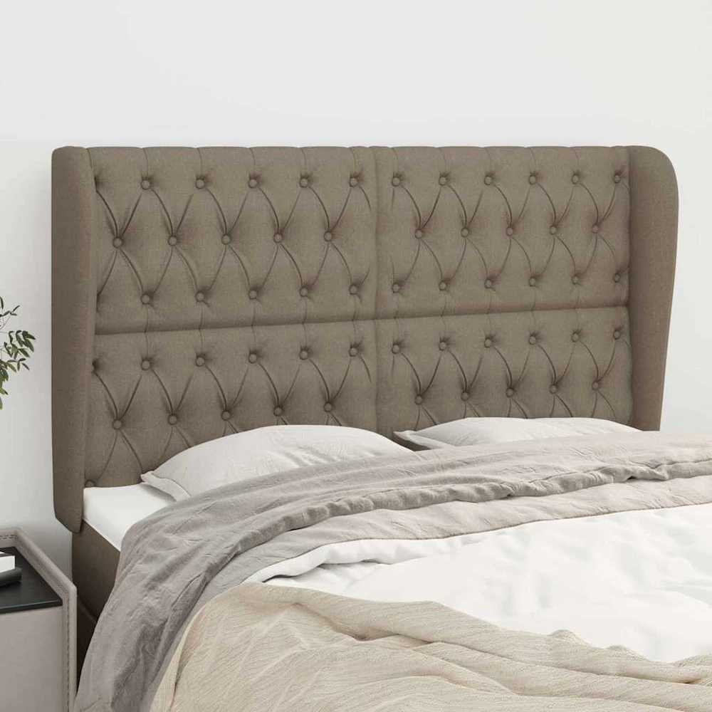 Galvūgalis su auselėmis, taupe, 147x23x118/128cm, audinys