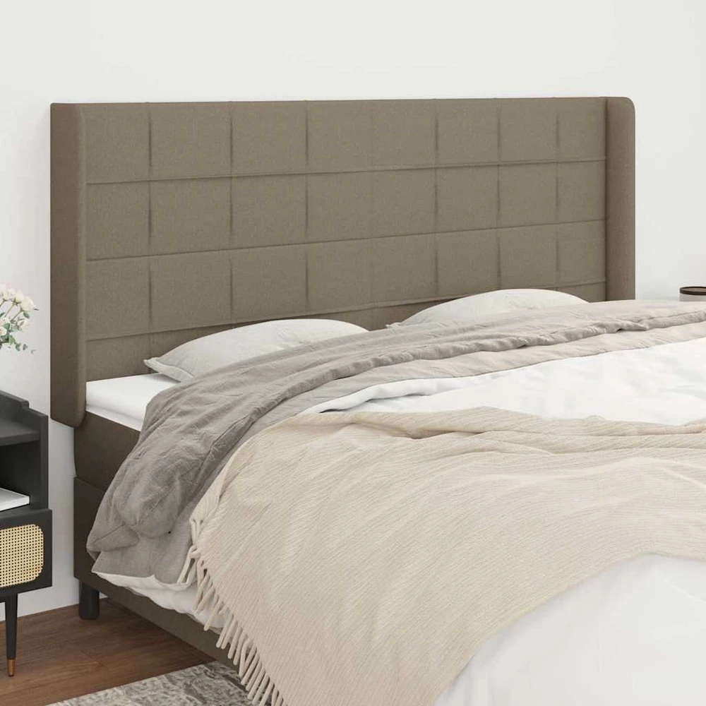 Galvūgalis su auselėmis, taupe, 183x16x118/128cm, audinys