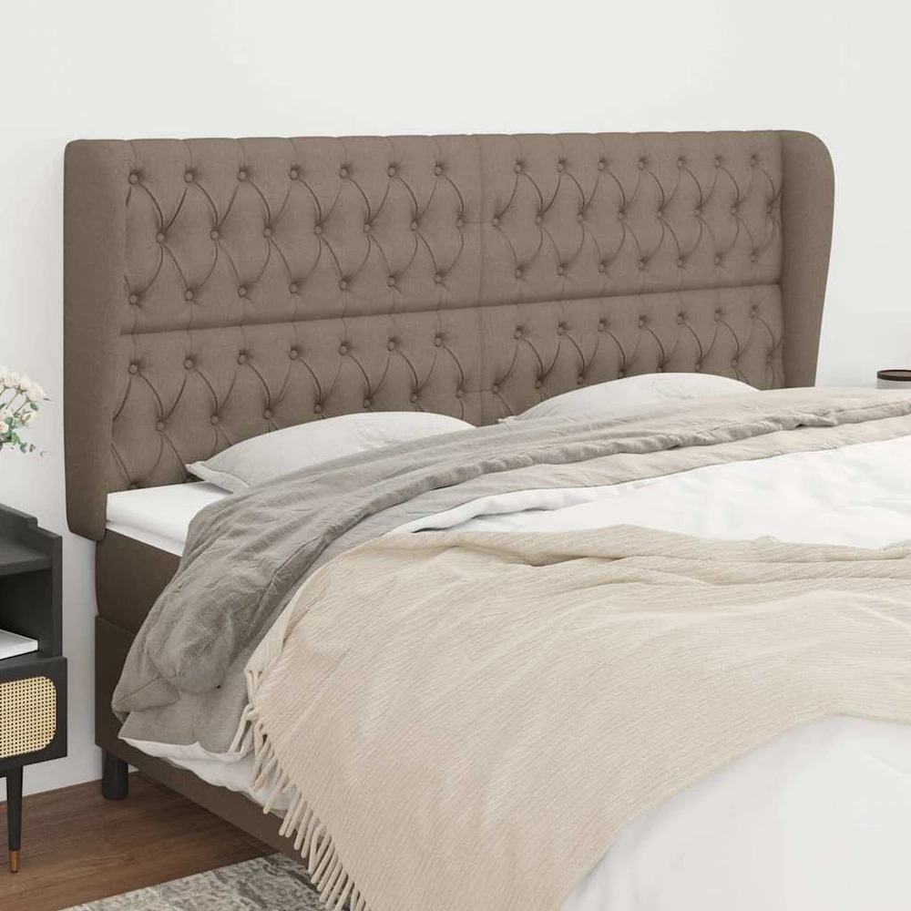 Galvūgalis su auselėmis, taupe, 183x23x118/128cm, audinys