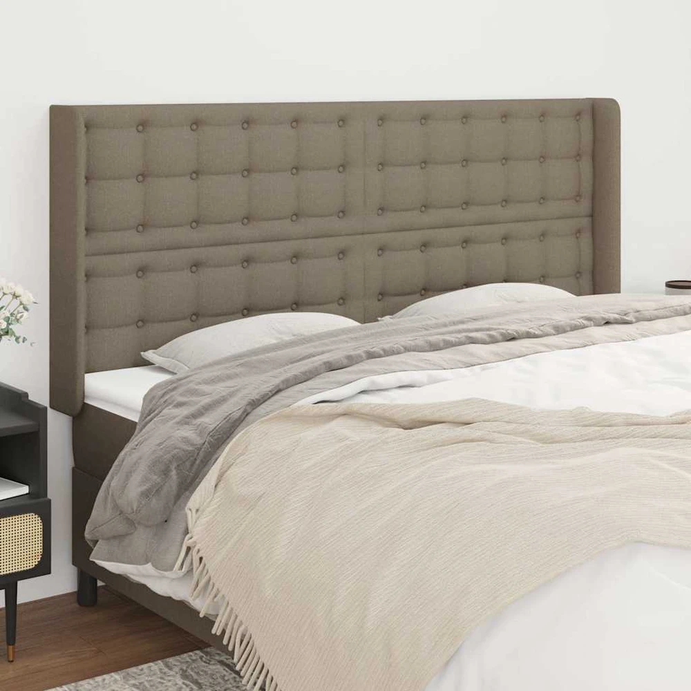 Galvūgalis su auselėmis, taupe, 203x16x118/128cm, audinys