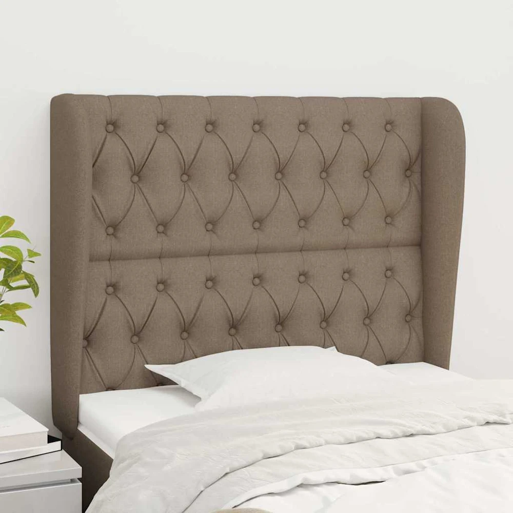 Galvūgalis su auselėmis, taupe, 93x23x118/128cm, audinys