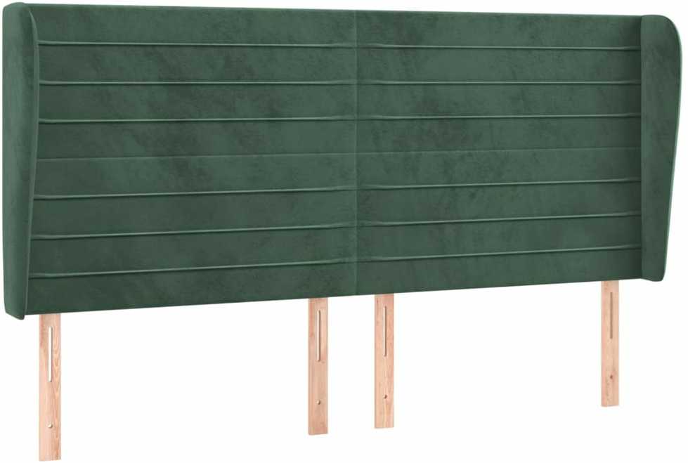 Galvūgalis su auselėmis, žalias, 163x23x118/128cm, aksomas