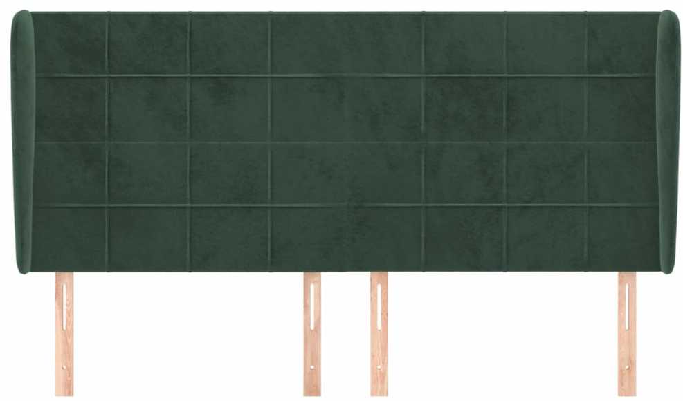 Galvūgalis su auselėmis, žalias, 183x23x118/128cm, aksomas