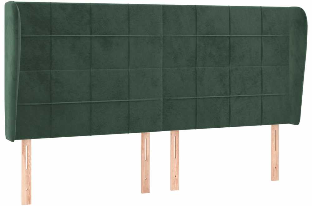 Galvūgalis su auselėmis, žalias, 183x23x118/128cm, aksomas
