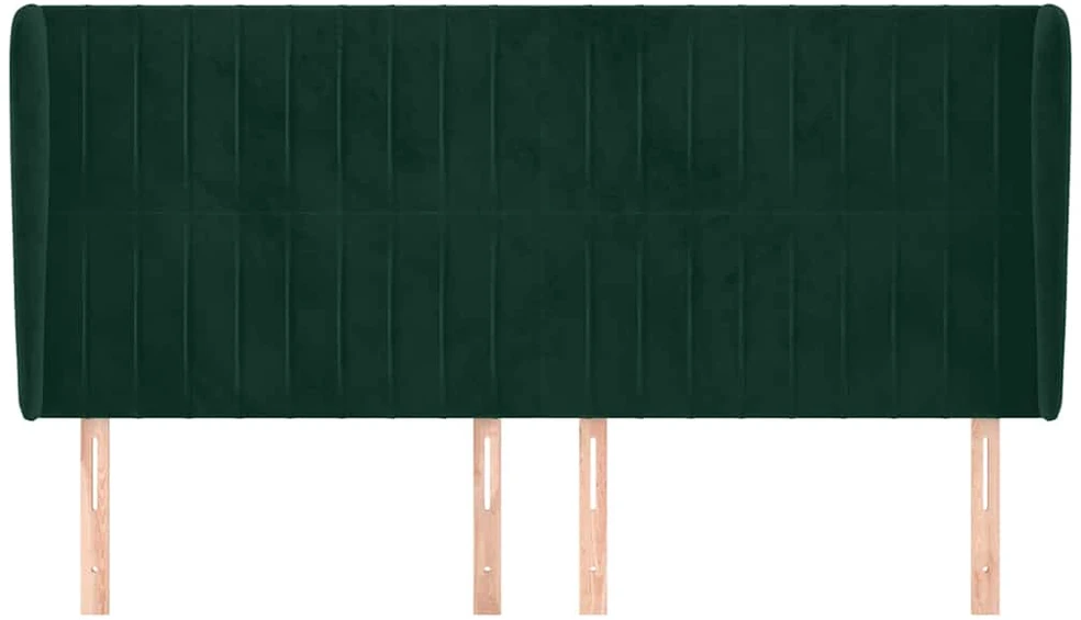 Galvūgalis su auselėmis, žalias, 183x23x118/128cm, aksomas