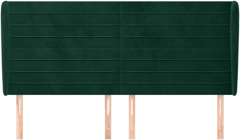 Galvūgalis su auselėmis, žalias, 203x23x118/128cm, aksomas