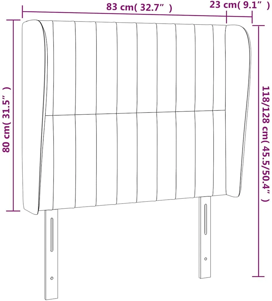 Galvūgalis su auselėmis, žalias, 83x23x118/128cm, aksomas