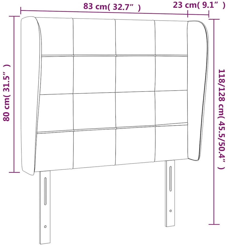 Galvūgalis su auselėmis, žalias, 83x23x118/128cm, aksomas