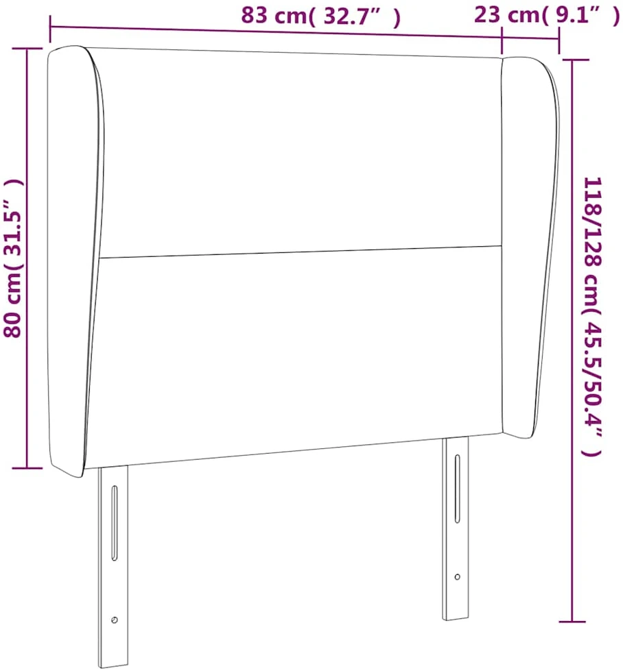 Galvūgalis su auselėmis, žalias, 83x23x118/128cm, aksomas