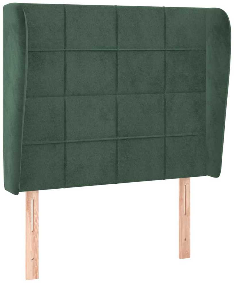 Galvūgalis su auselėmis, žalias, 83x23x118/128cm, aksomas