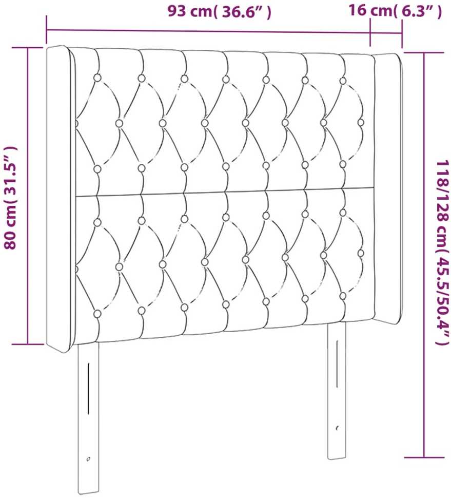 Galvūgalis su auselėmis,tamsiai mėlynos,93x16x118/128cm,aksomas