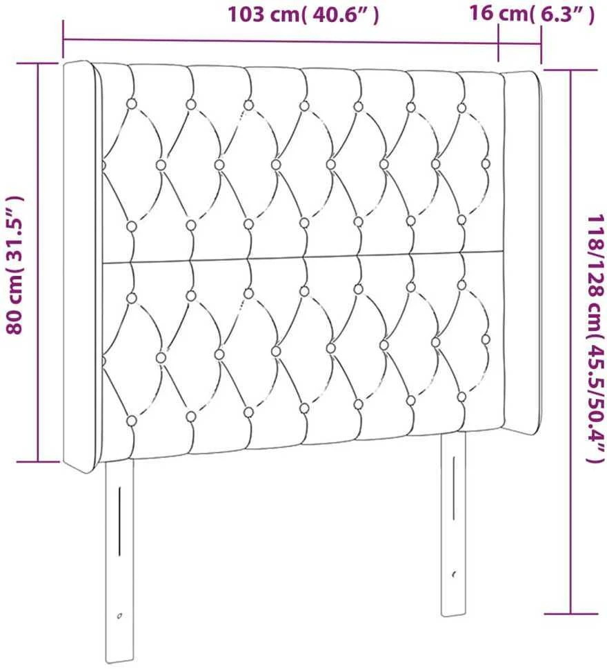 Galvūgalis su auselėmis,tamsiai žalios,103x16x118/128cm,aksomas