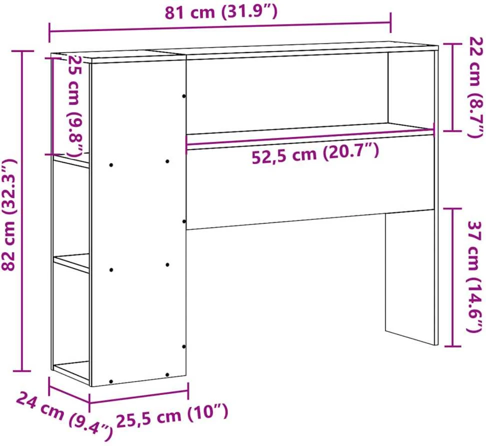 Galvūgalis su daiktų laikymo vieta, 75cm, pušies masyvas