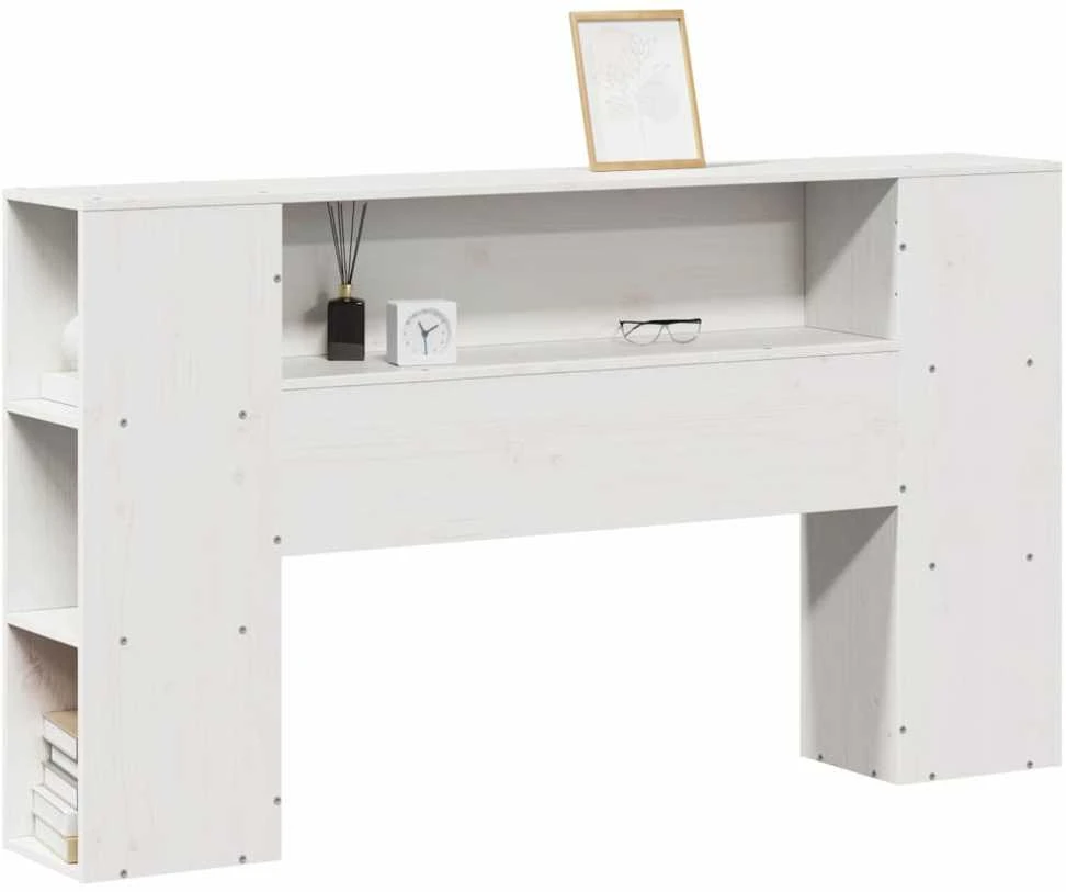 Galvūgalis su daiktų laikymo vieta, baltas, 135cm, pušis