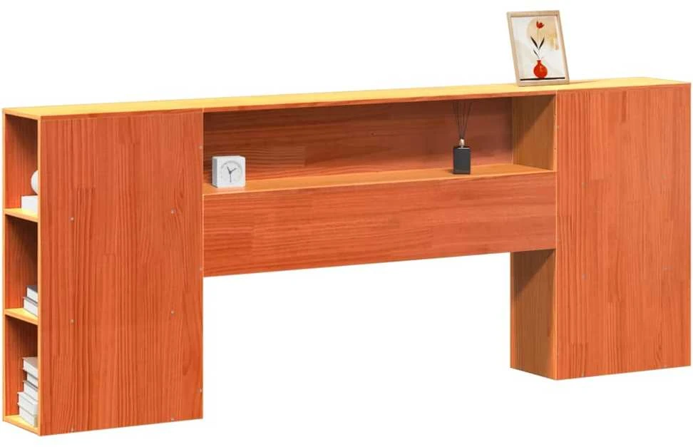 Galvūgalis su daiktų laikymo vieta, rudas, 200cm, pušis