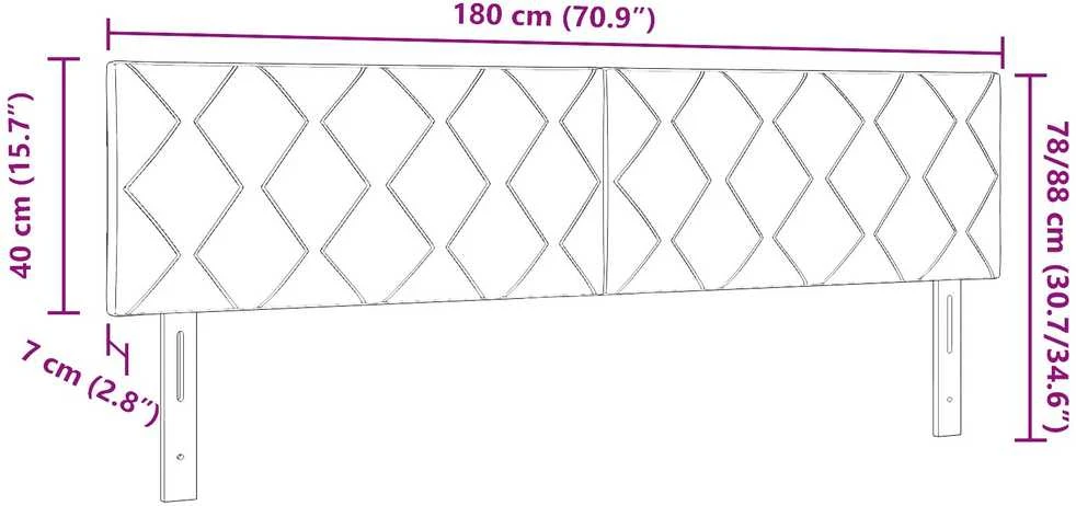 Galvūgalis Tamsiai pilka 180 cm Aksomas