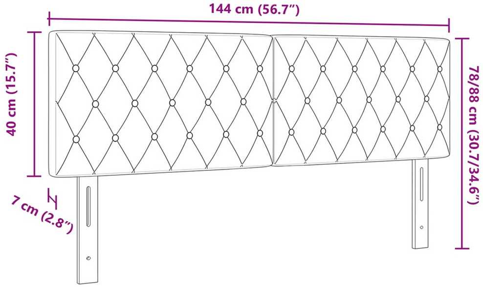 Galvūgalis Juodas 144 cm Aksomas