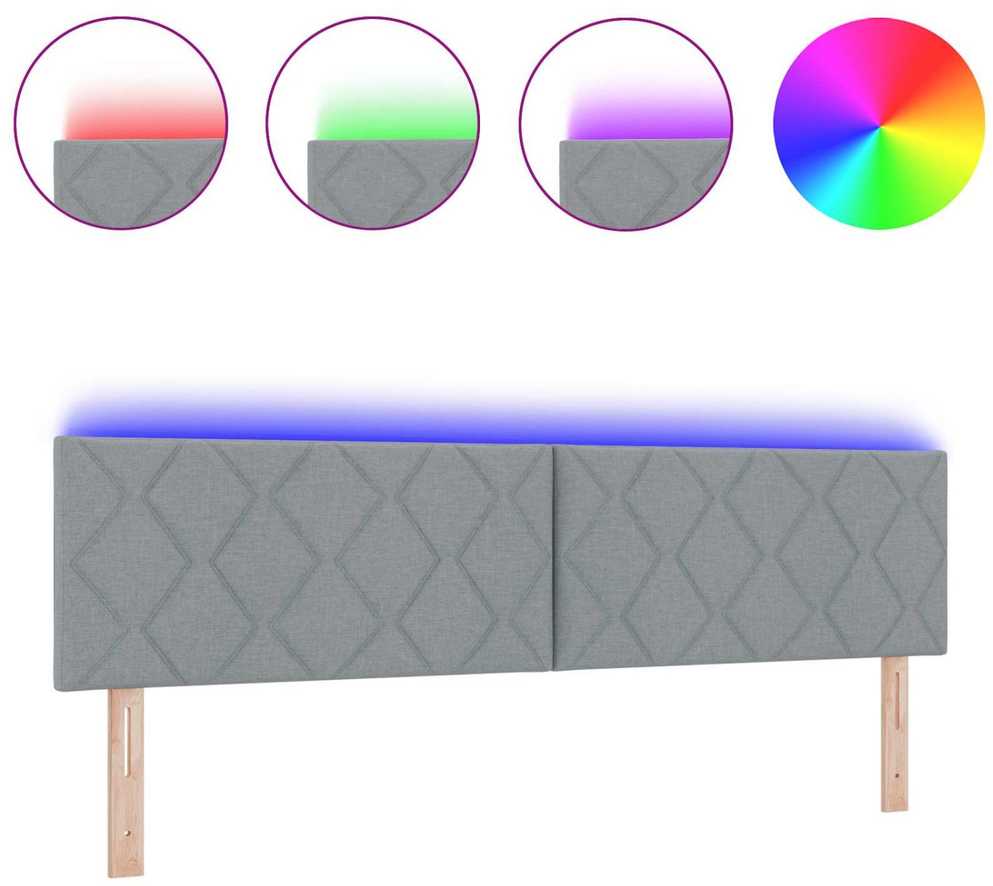 LED galvūgalis Šviesiai pilka 180 cm audinys