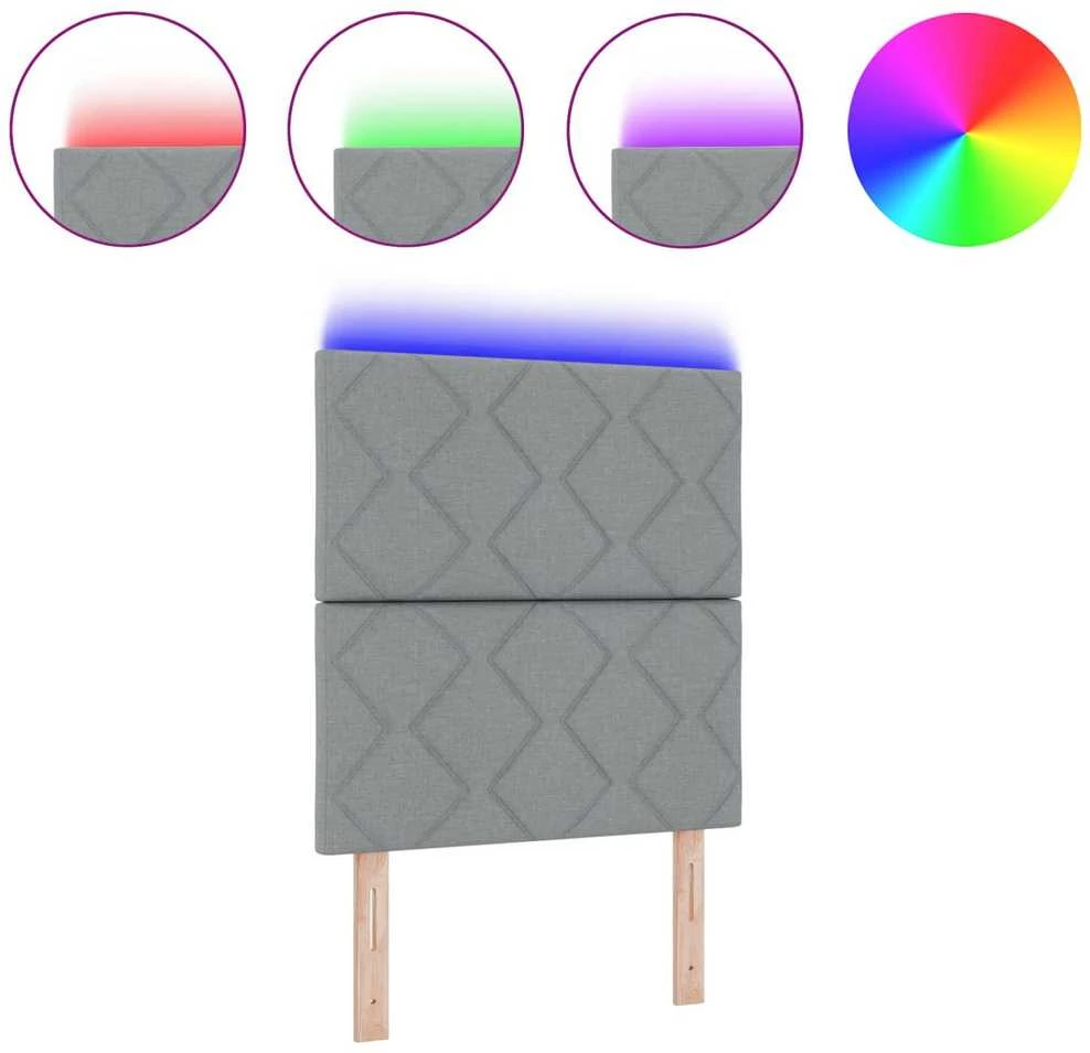 LED galvūgalis Šviesiai pilka audinys