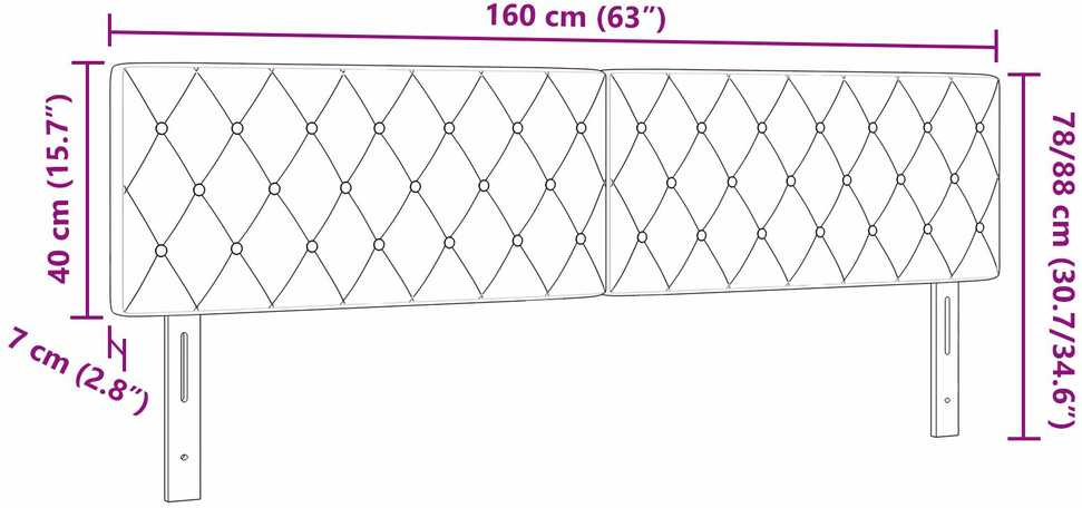 Galvūgalis Tamsiai mėlyna 160 cm Aksomas