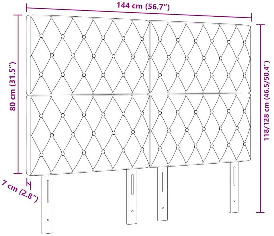 Galvūgalis Tamsiai pilka 144 cm Aksomas