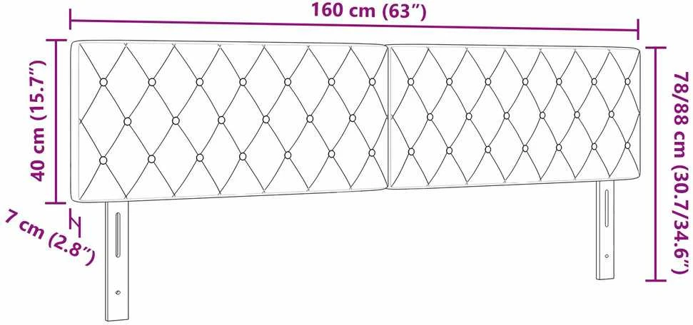 Galvūgalis Tamsiai pilka 160 cm Aksomas