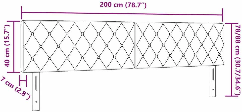 Galvūgalis Juodas 200 cm Aksomas