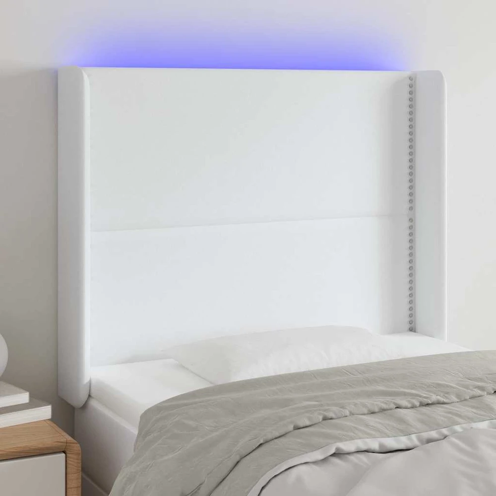 Galvūgalis su LED, baltos spalvos, 103x16x118/128 cm