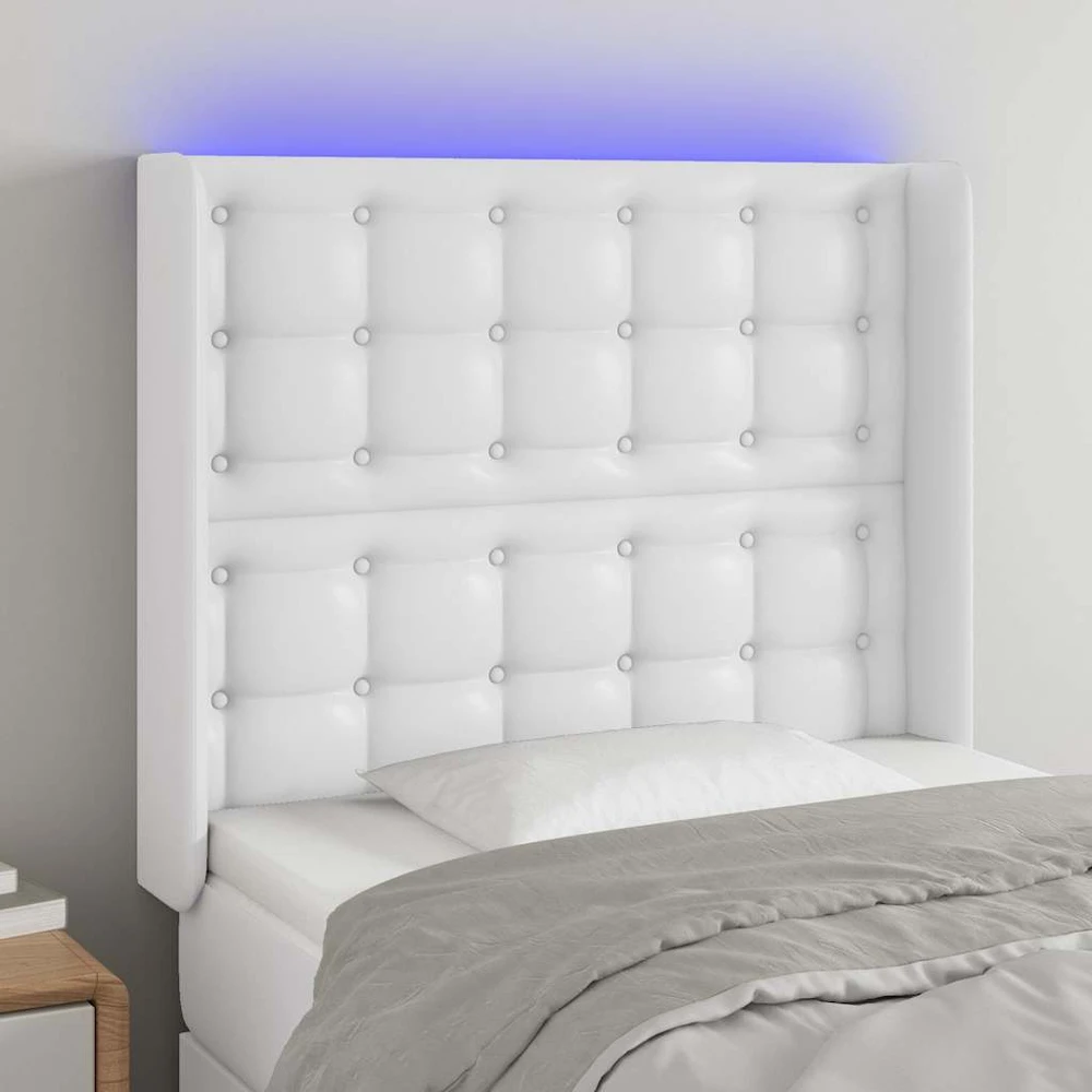 Galvūgalis su LED, baltos spalvos, 103x16x118/128 cm