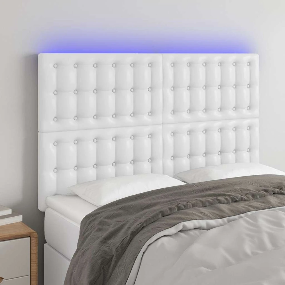 Galvūgalis su LED, baltos spalvos, 144x5x118/128 cm