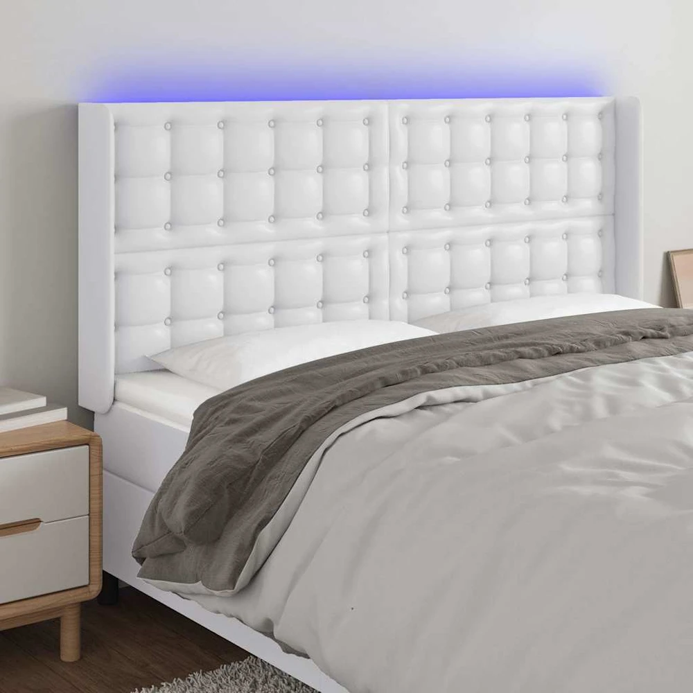 Galvūgalis su LED, baltos spalvos, 147x16x118/128 cm