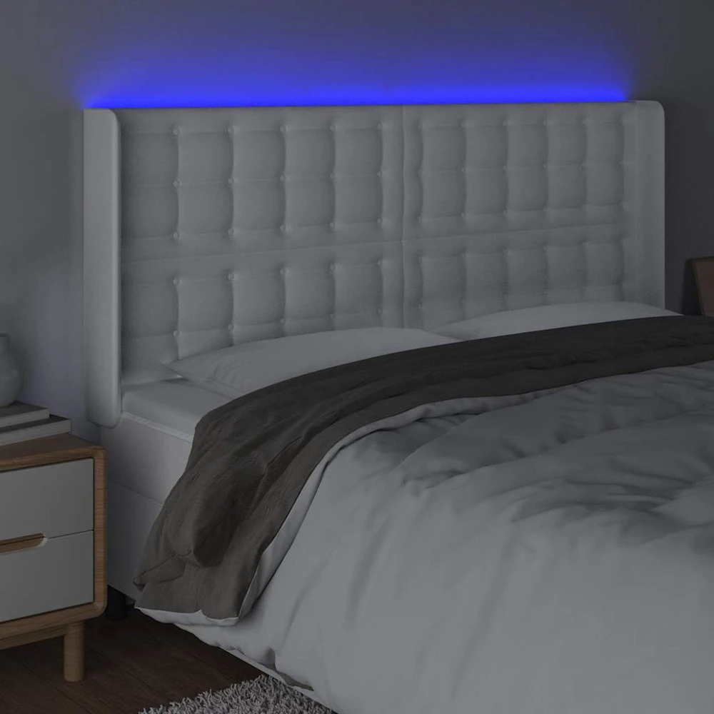 Galvūgalis su LED, baltos spalvos, 163x16x118/128 cm