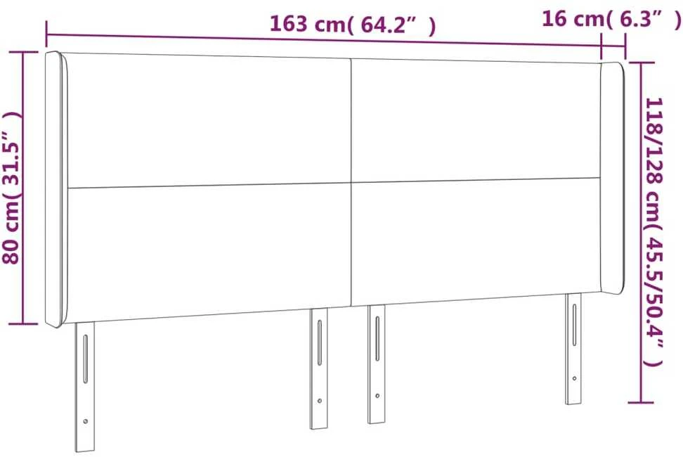 Galvūgalis su LED, baltos spalvos, 163x16x118/128 cm