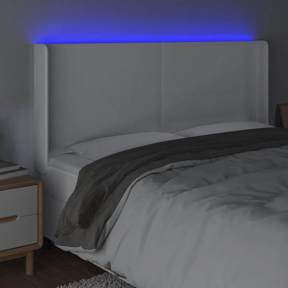Galvūgalis su LED, baltos spalvos, 183x16x118/128 cm
