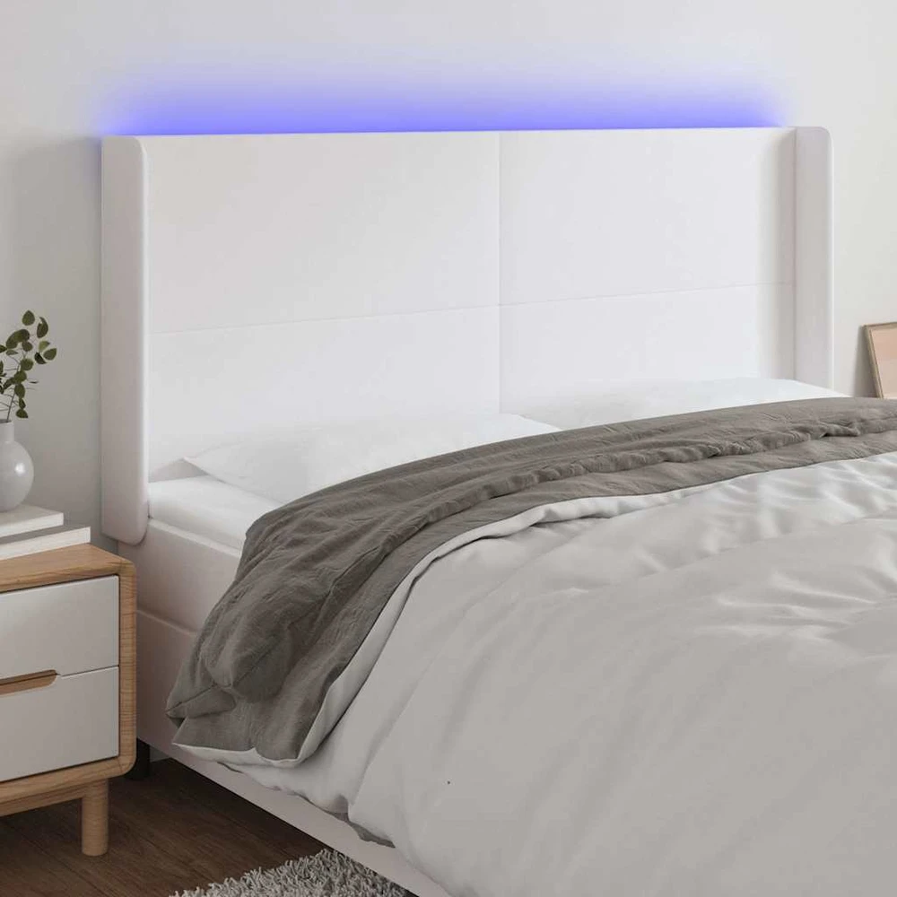 Galvūgalis su LED, baltos spalvos, 183x16x118/128 cm