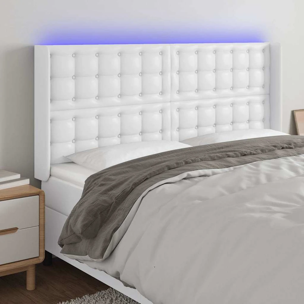 Galvūgalis su LED, baltos spalvos, 183x16x118/128 cm