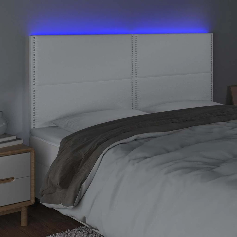Galvūgalis su LED, baltos spalvos, 200x5x118/128 cm