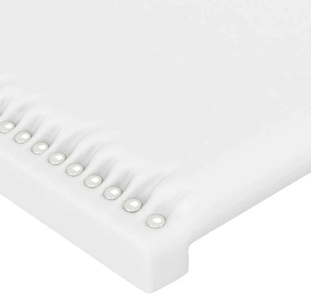 Galvūgalis su LED, baltos spalvos, 203x16x78/88cm, dirbtinė oda