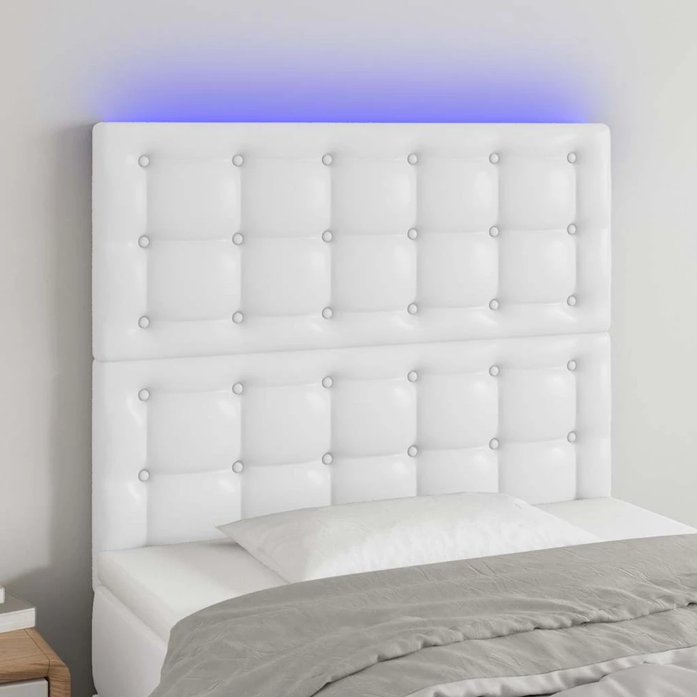 Galvūgalis su LED, baltos spalvos, 90x5x118/128 cm