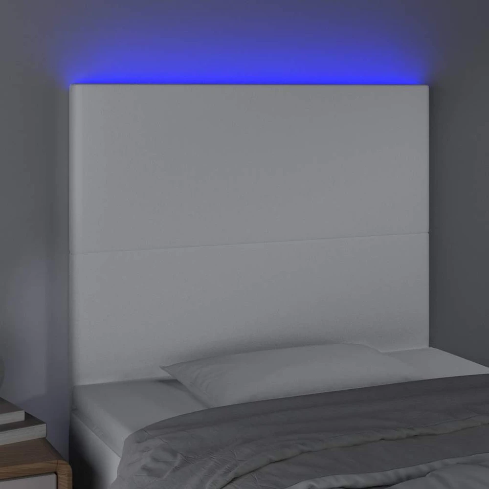 Galvūgalis su LED, baltos spalvos, 90x5x118/128 cm