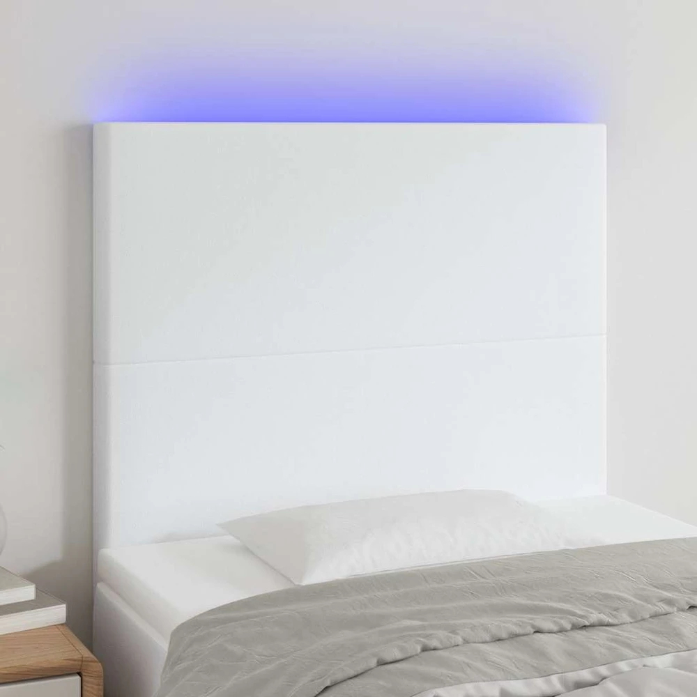 Galvūgalis su LED, baltos spalvos, 90x5x118/128 cm